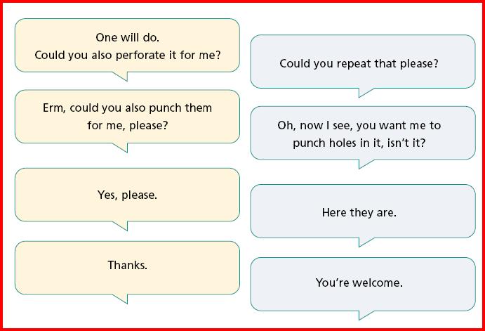 Task 2 Now try the next conversation at the same helpdesk with these