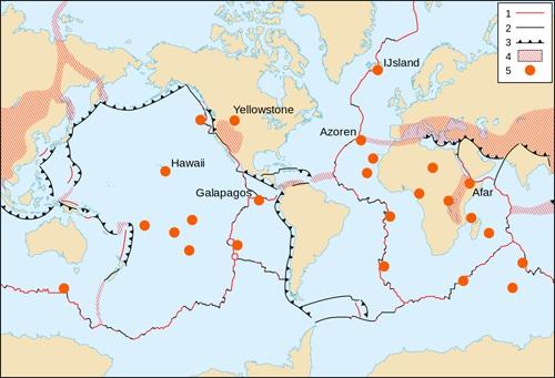 Vulkanen - 2 Vulkanen op de grens van twee oceanische platen In het midden van de Atlantische Oceaan ligt een grens van twee oceanische platen die langzaam uit elkaar drijven.