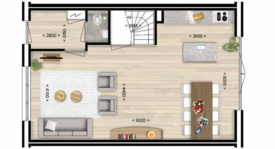 Carpinus tussenwoning Begane grond Carpinus tussenwoning Eerste verdieping Getekend