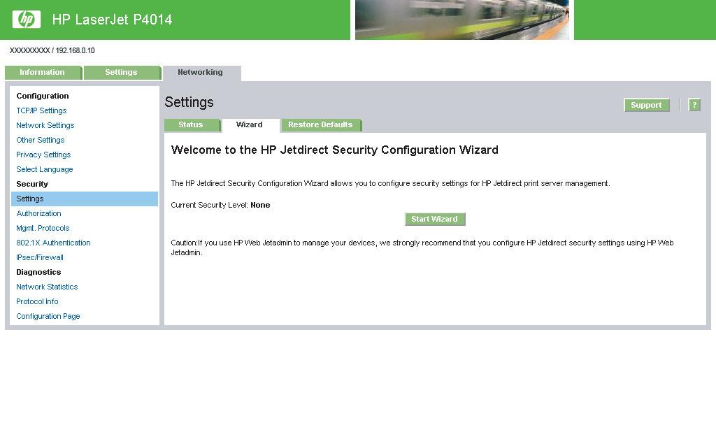 De wizard Beveiliging van HP Jetdirect configureren Gebruik de wizard Beveiliging van HP Jetdirect configureren om beveiligingsinstellingen te configureren voor het beheer van de HP