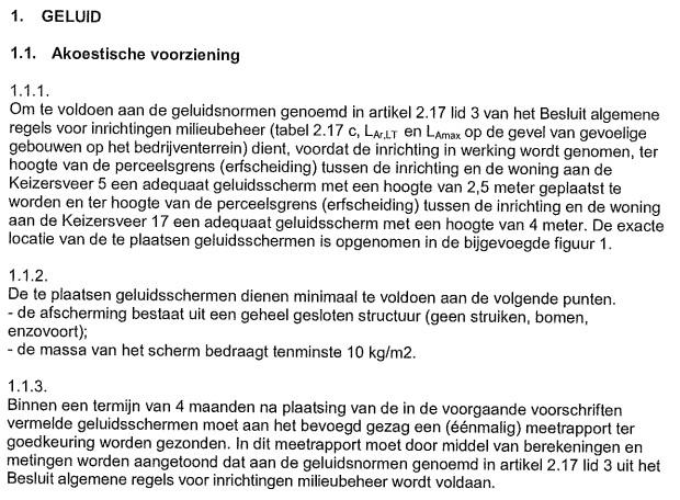 In voorliggend onderzoek is getoetst aan de in de maatwerkvoorschriften genoemde grenswaarden.