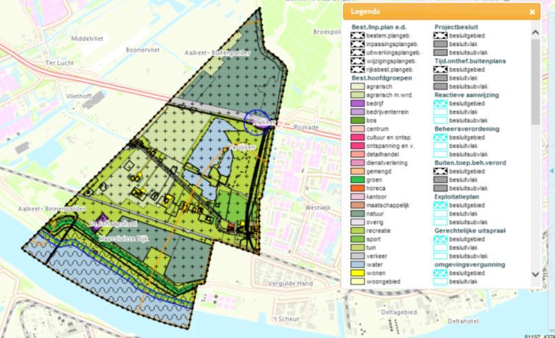 11 bevat een uitsnede van het vigerende bestemmingsplan Buitengebied West (gemeente Vlaardingen, vastgesteld 11-03-2014). Afbeelding 3.11 Uitsnede bestemmingsplan Buitengebied West (www.