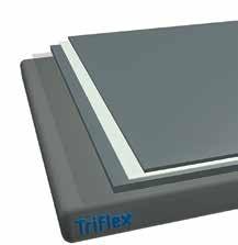 Een meerlaagssysteem op basis van PMMA Triflex Cryl R 230 membraan De belangrijkste eigenschappen van het Triflex Cryl R 230 membraan op een rij: Chemisch bestendig Zeer flexibel UV-bestendig
