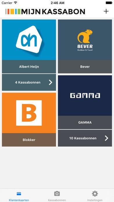 Kassabonnen kunnen worden toegevoegd door er een foto van te maken. Per winkel kan een mapje aangemaakt worden om de digitale bonnetjes in te bewaren.