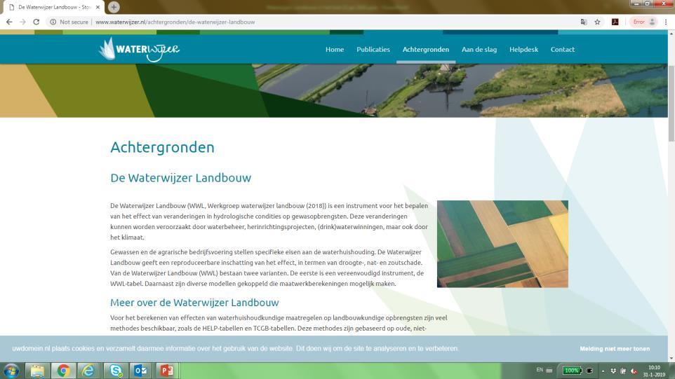 Waterwijzer Landbouw Financiers / belanghebbenden / begeleidingscommissie STOWA Rijkswaterstaat /
