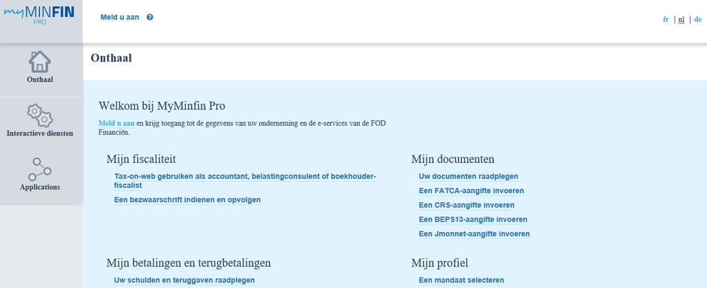 FAILLISSEMENTEN: BETALINGSOPDRACHT NAAR DE DEPOSITO- EN CONSIGNATIEKAS VIA E-DEPO FAILLISSEMENTEN 1. De curator gaat naar de website www.myminfinpro.