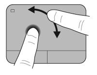 Draaien Door te draaien kunt u items zoals foto's roteren. U draait als volgt: plaats uw linkerwijsvinger in de touchpadzone.