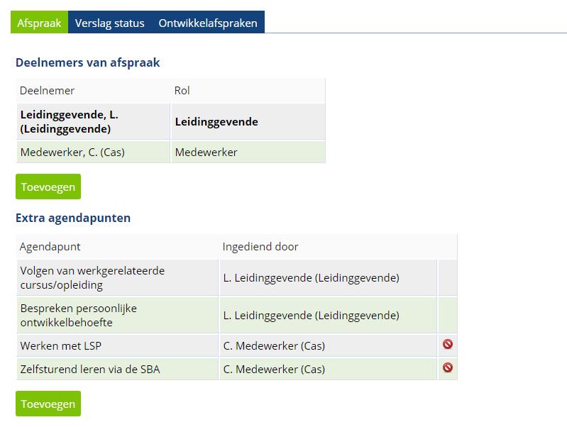 2. Documenten toevoegen aan jaargesprek Ook kun je aan een afspraak documenten toevoegen die je wilt delen ter voorbereiding.