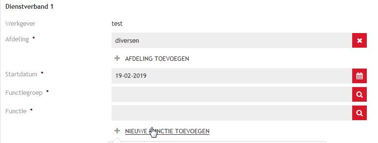 - Maakt je organisatie geen gebruik van afdelingen? Dan kies je onbekend.