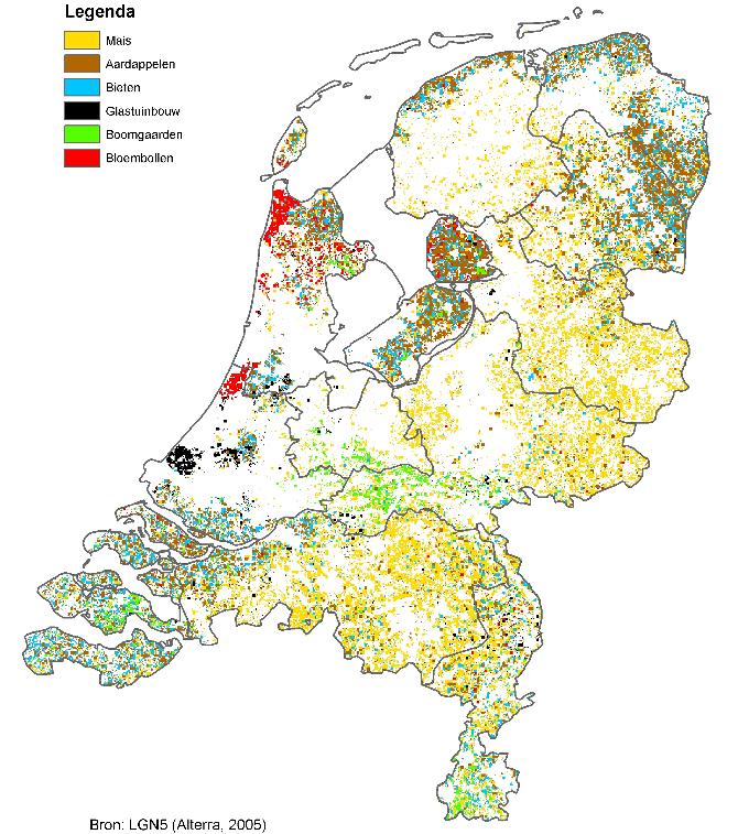 Belangrijkste teelten waar