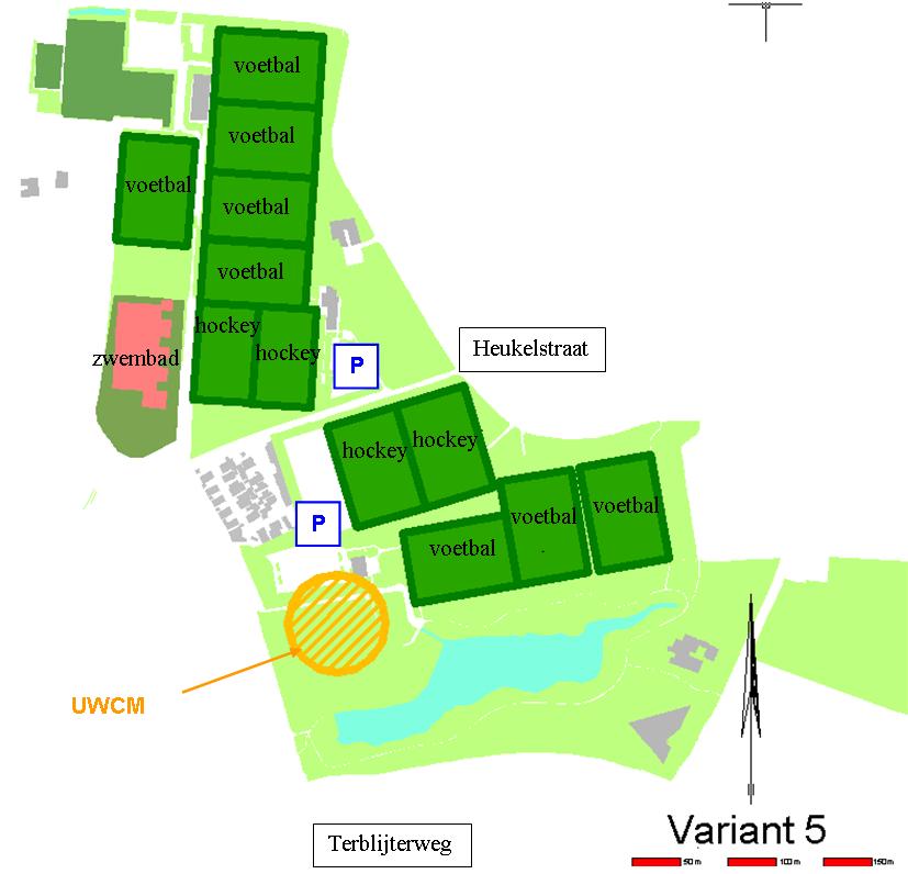 Figuur 2.3: Indeling sportvelden Geusseltpark Variant 5.