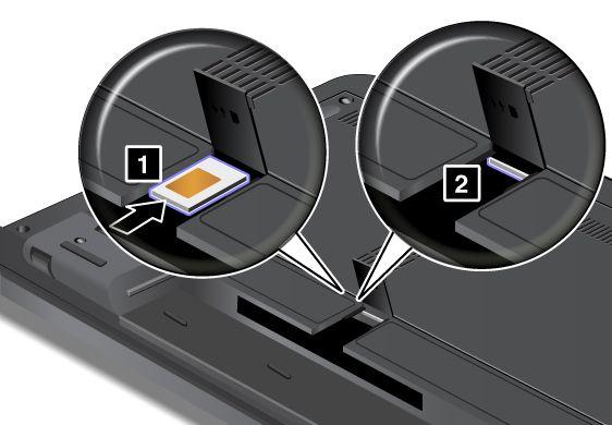 6. Steek de nieuwe SIM-kaart 1 stevig in de sleuf 2. 7. Sluit de de SIM-kaartklep totdat de klep op zijn plaats vastklikt.