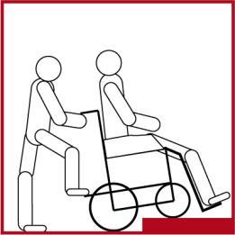 Uitstappen uit de rolstoel: Allereerst dient u ervoor te zorgen dat uw rolstoel zo dicht mogelijk bij de plaats staat van waar u wilt gaan zitten.