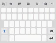 Basisfuncties Tekst invoeren Toetsenbordindeling Er verschijnt automatisch een toetsenbord wanneer u tekst ingeeft om berichten te versturen, notities te maken en meer.