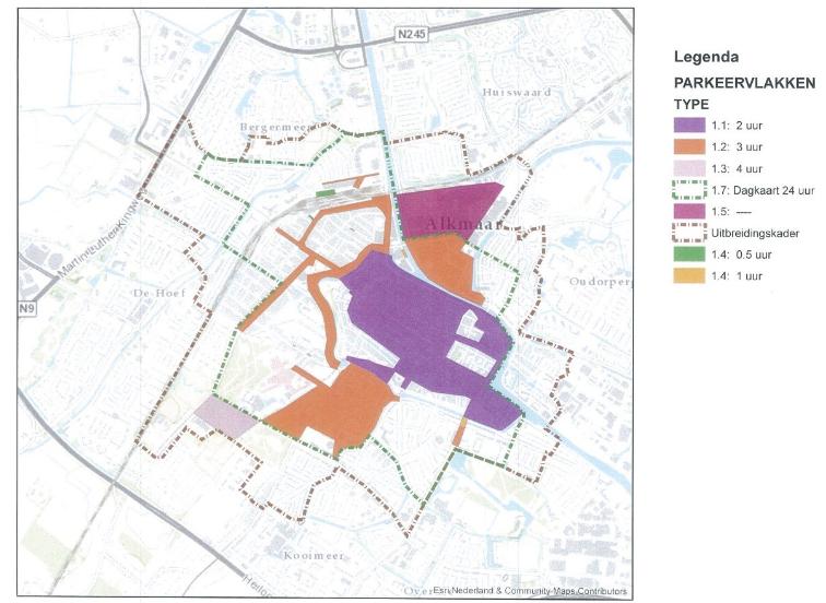 BIJLAGE II: Kaart gebiedsindeling parkeertarieven op