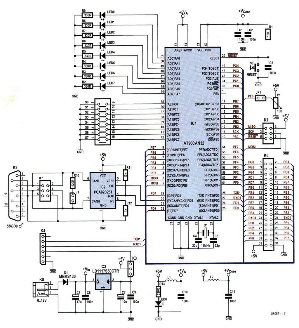 Figuur 4: Het elektrische schema van de print.