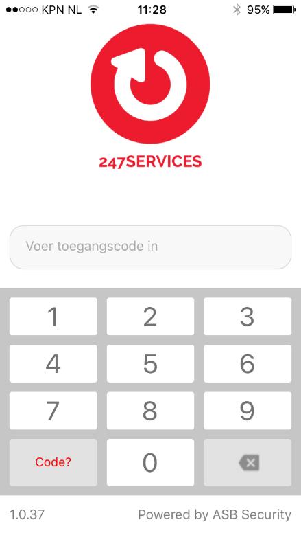 3. Inloggen 247 Services App Nadat de registratieprocedure voltooid is kunt u inloggen op de 247