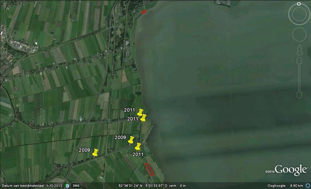 uit het gebied zelf. Het zijn de meest noordoostelijke noordse woelmuis-data van Noord-Holland.