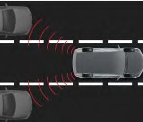 Zodra de sensoren aan de achterzijde een andere auto in uw blinde hoek registreren, verschijnt er in de