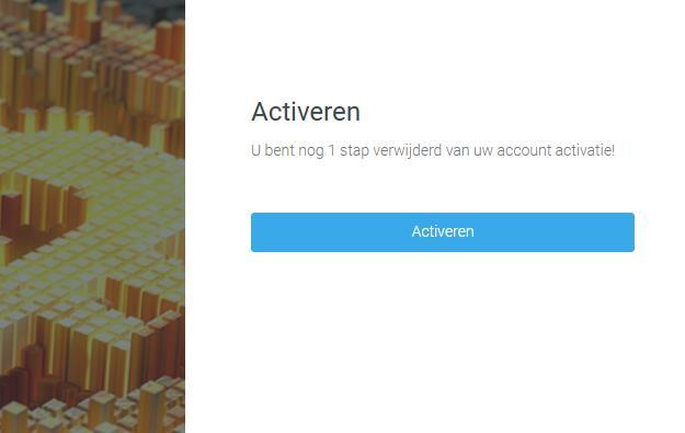 Daarmee ga je naar het activatie gedeelte van de site.