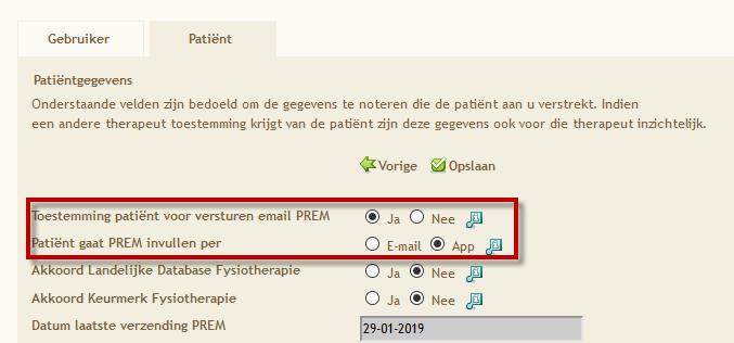 1 Toestemming gebruik e-mailadres Bij stap 2 van de persoonlijke gegevens van de patiënt kunt u aangeven of de patiënt toestemming geeft voor het gebruik van het e-mailadres voor het versturen van
