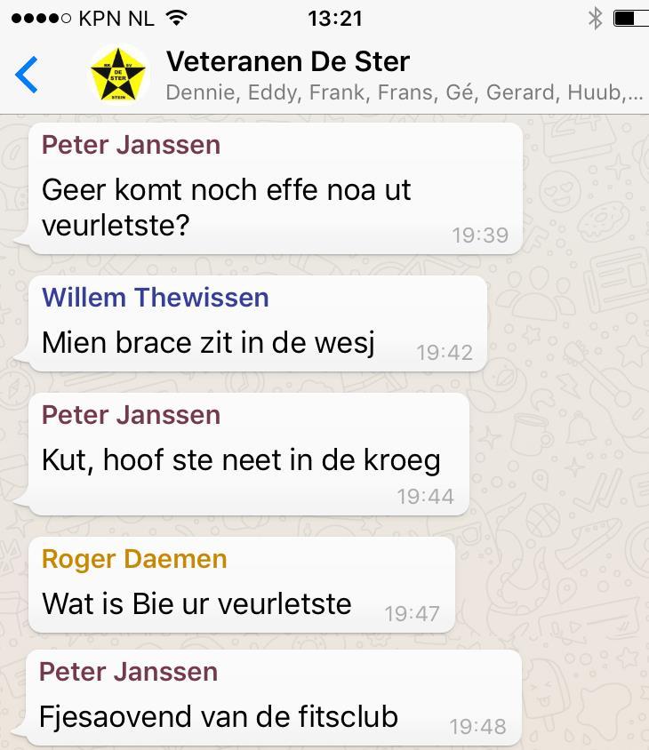 Op dat fees van ut verzetje koom auwt veteranensjpeler