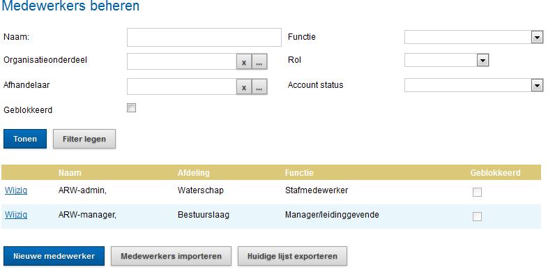 4. Importeren medewerkers U klikt op de knop Medewerkers importeren.