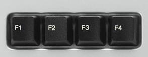 Functietoetsen Boven de letters vinden we de functietoetsen. Meestal staan hier de knoppen F1 tot en met F12. Elke knop heeft een speciale functie (vandaar de letter F).