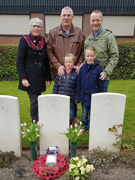 Family visit to Brunssum War Cemetery. Today, Mr and Mrs Short Short visited the grave of a relative, Bernard Hives.