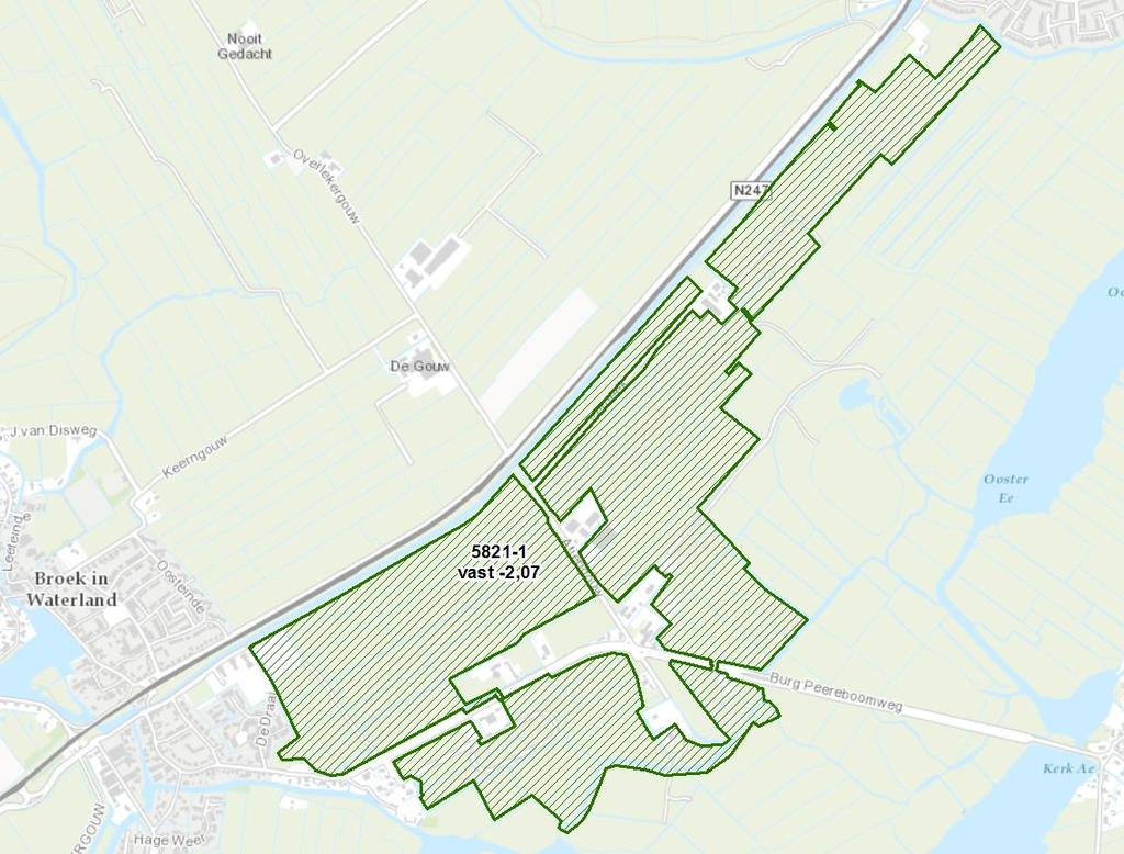 35 Bijstelling - verandering type Wijziging peilgebiedsgrens omschrijving Het gebied van peilafwijking GPG-OH-1009 (niet vergund) wordt toegevoegd aan het naastgelegen peilgebied 5821-1.