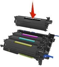 Printer onderhouden 230 9 Schud de vervangende developer-eenheid voorzichtig heen en weer voor u de eenheid uit de