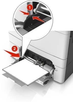 Papierstoringen verhelpen 252 4 Schuif de papiergeleider voorzichtig tegen de linkerzijde van de papierstapel.
