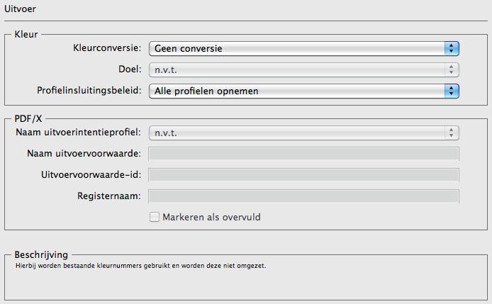 Het is mogelijk om afbeeldingen tijdens het wegschrijven van de PDF te downsamplen naar een lagere resolutie, maar deze optie gebruiken we doorgaans niet vanwege risico s (o.a. bij het werken op schaal).