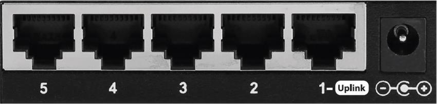 2.2 Achter paneel 4 NEDERLANDS Afbeelding 1-2 toont het achter paneel van de switch. Poorten : Deze poorten zijn verbindingspunten voor pc's en andere netwerkapparaten, zoals extra switches.