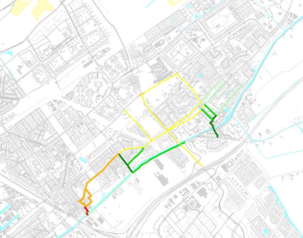 Doordat er nauwelijks meer verkeer is op de routes direct rond de Wijker- en Sluisbrug zijn de vertragingen die daar optreden in de autonome situatie, verdwenen in scenario 2.