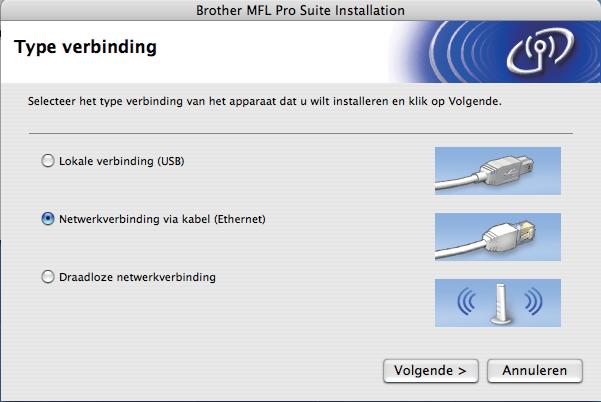 Bedrd netwerk Mcintosh Bij geruik vn een edrde netwerkinterfce (Mc OS X 10.3.