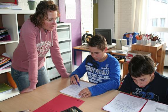 Co-teaching: model: 4 tijdens het zelfstandig werken