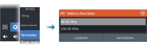Een AM/FM-radio gebruiken Tunerregio selecteren Voordat u FM- of AM- of VHF-radio kunt gebruiken, moet u de juiste regio voor uw locatie selecteren.