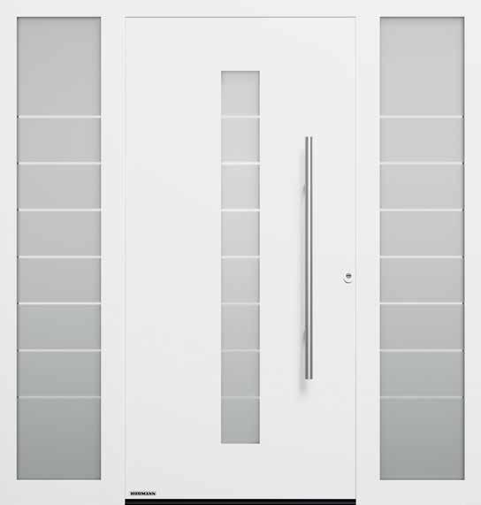 THERMOSAFE Voor meer licht in huis ThermoSafe motief 503 Afb: actiekleur verkeerswit RAL 9016, mat Roestvrijstalen handgreep HOE 500, motiefglas Float gematteerd met 7