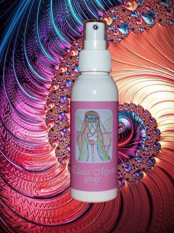 Sprays in de kijker voor de Oestre periode Elana Mystic-spray Liefde, Moed en Kracht Elana is een hele oude Griekse Godin die staat voor kracht, moed, liefde, zielsmissie, healing en wandelen tussen