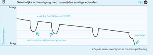 Concrete casuïstiek Meneer 64, Rationele Type, COPD - fase 3. Is na een diepe crisis door een ernstige longontsteking, nu herstellend. Het einde is echter nabij.