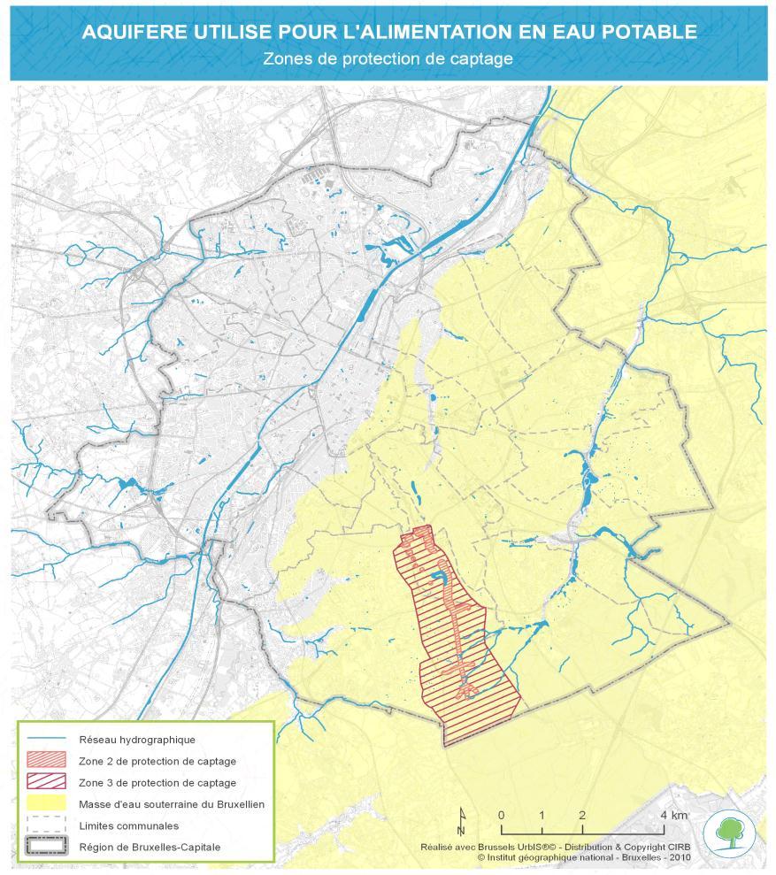 Grondwaterlichaam : Brusseliaan : waterlichaam bestemd voor drinkwatervoorziening (3% van het gedistribueerd water in het BHG) Belangrijkste verontreinigende stoffen geïdentificeerd in de