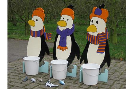 Winterpret pinguin voeren is de leverancier Kinderspel pinguin voeren huren?