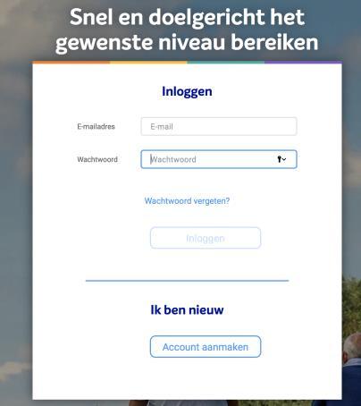 2. De docent registreert zichzelf Account aanmaken Je hebt een docentenlicentie. Ga naar www.nt2plus.nl en klik op Account aanmaken onder Ik ben nieuw.