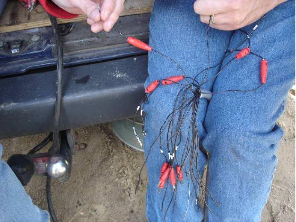 (g) Verbindingskast tussen de elektrode kabel