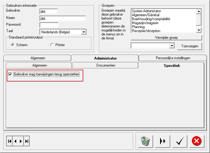 Aanpassingen flexigar Versie V 7 2 6 Algemeen Aantal users wordt gecontroleerd bij het opstarten.