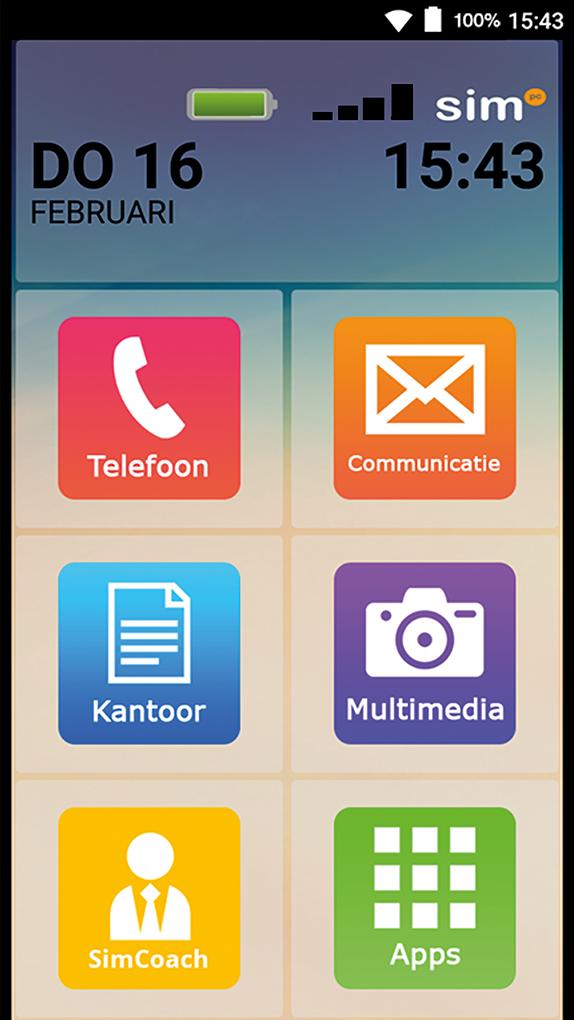 3.3 Startscherm Het startscherm laat standaard zes apps met functies en/of programma s zien.