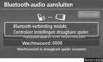 INSTELLEN Bluetooth -audio instellen De Bluetooth -audio -instellingen kunnen worden ingesteld. (a) Registreren van uw draagbare speler 1. Kies Audio -inst.