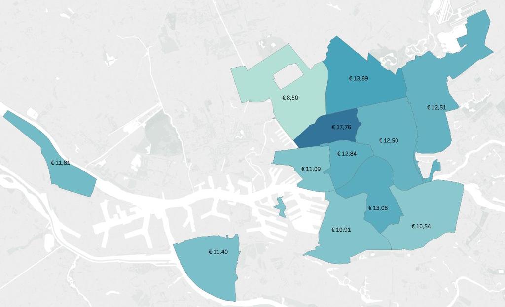 8 Huurtransacties 2018 Rotterdam Daar waar we in Amsterdam zien dat er steeds meer transacties richting de randen van de stad verschuiven, zien we in Rotterdam dat de meeste transacties (ca.