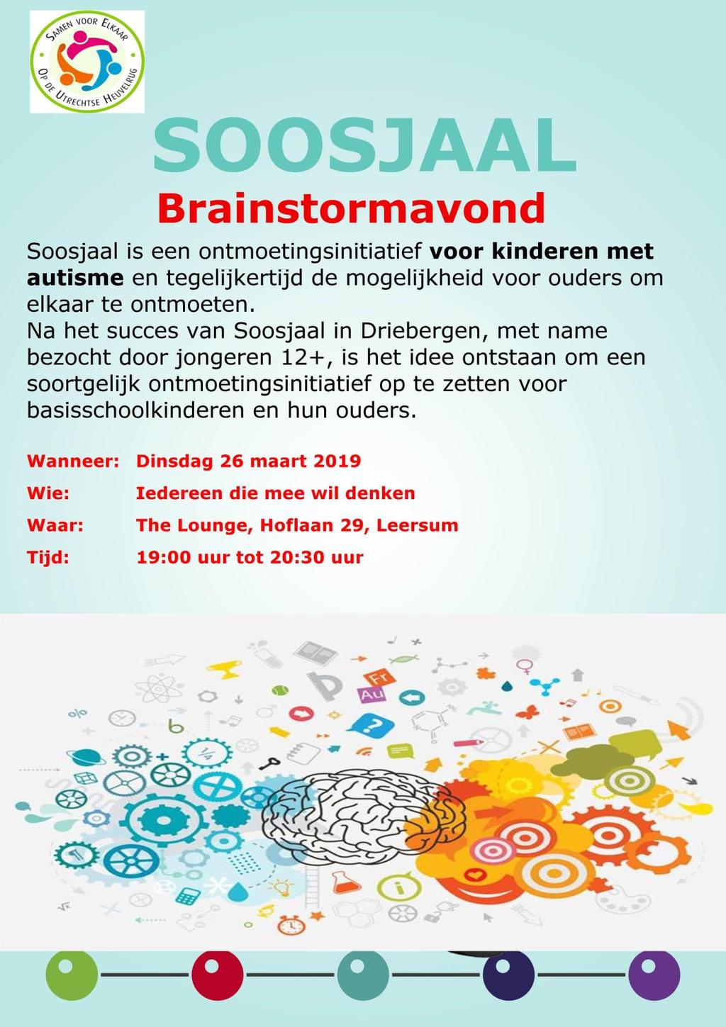 Sociaal Dorpsteam: Brainstormavond over autisme op 26 maart 2019-02-22 Campagne Uw huis op